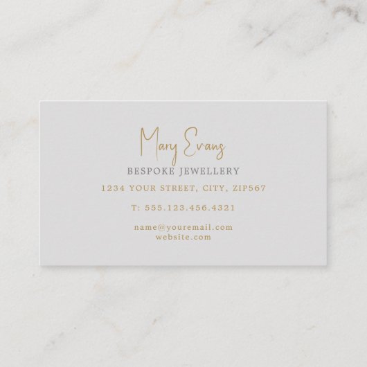 Wit en goudmarmer visitekaartje (Achterkant)