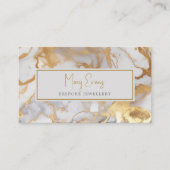 Wit en goudmarmer visitekaartje (Voorkant)