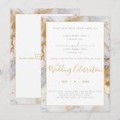 Wit- en goudmarmerwedstrijd kaart (Voorkant / Achterkant)