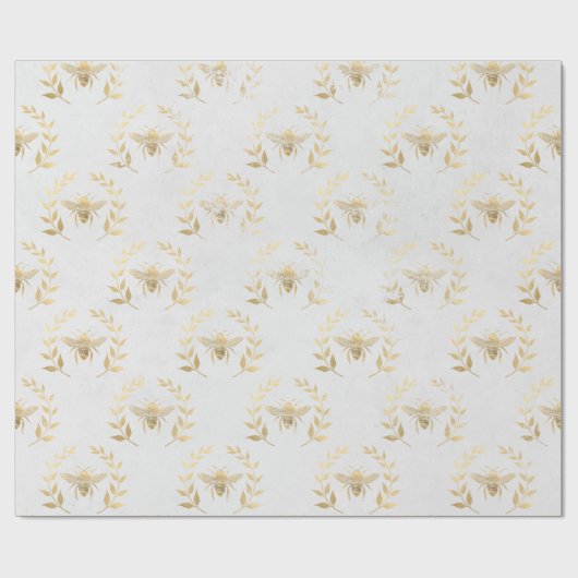 Wit- en goudweddenschap cadeaupapier (Vlak)