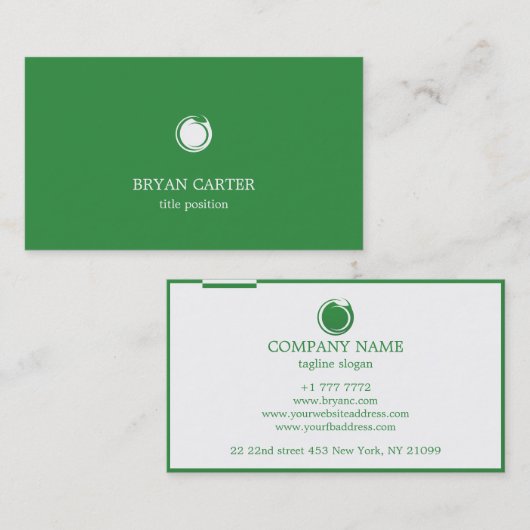 Wit en Green Visitekaartje (Voorkant / Achterkant)