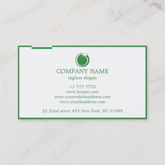 Wit en Green Visitekaartje (Achterkant)