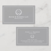 Wit en grijs 2a klassieke advocaat bij de wet visitekaartje (Voorkant / Achterkant)