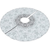 Wit en grijs bloemencirkel ornament kerstboom rok (Gekanteld)