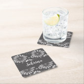 Wit en grijs bloemmotief kartonnen onderzetters (Insitu)