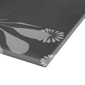 Wit en grijs bloemmotief snijplank (Hoek)