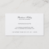 Wit en grijs bruiloft paard & koets visitekaartje (Achterkant)