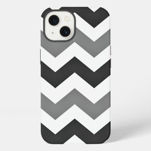 Wit en grijs chevron zigzag iPhone hoesje (Achterkant)