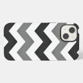 Wit en grijs chevron zigzag iPhone hoesje (Achterkant horizontaal)