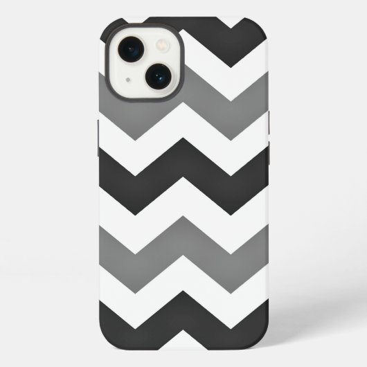 Wit en grijs chevron zigzag iPhone hoesje (Achterkant)