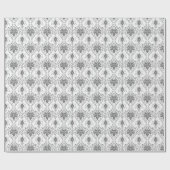 Wit en grijs Damask openwerkpatroon Cadeaupapier (Vlak)