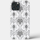 Wit en grijs Damask openwerkpatroon Case-Mate iPhone Case (Achterkant)