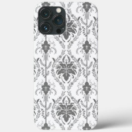 Wit en grijs Damask openwerkpatroon Case-Mate iPhone Case