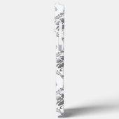 Wit en grijs Damask openwerkpatroon Case-Mate iPhone Case (Achterkant / Links)