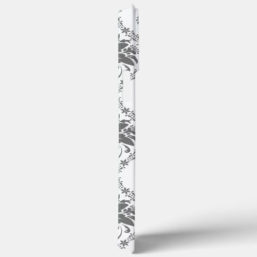 Wit en grijs Damask openwerkpatroon Case-Mate iPhone Case (Achterkant / Rechts)