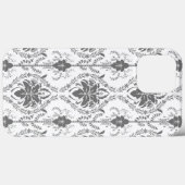 Wit en grijs Damask openwerkpatroon Case-Mate iPhone Case (Achterkant (horizontaal))