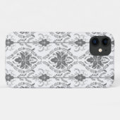 Wit en grijs Damask openwerkpatroon Case-Mate iPhone Case (Achterkant (horizontaal))