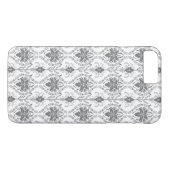 Wit en grijs Damask openwerkpatroon Case-Mate iPhone Case (Achterkant (Horizontaal))