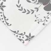 Wit en grijs Damask openwerkpatroon Fleece Deken (Hoek)