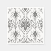 Wit en grijs Damask openwerkpatroon Servet (Voorkant)