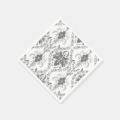 Wit en grijs Damask openwerkpatroon Servet (Hoek)