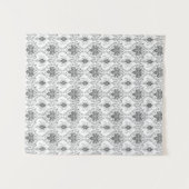 Wit en grijs Damask openwerkpatroon Wandkleed (Voorkant (horizontaal))