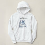 Wit en Grijs Fluffy Furry Kitten Monogrammed Hoodie (Design voorkant)