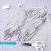 Wit en grijs Glitter Marble Texture Print Tissuepapier (Craft)