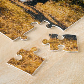 Wit en grijs grazen met zon omlaag legpuzzel (Zijkant)