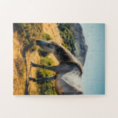 Wit en grijs grazen met zon omlaag legpuzzel (Horizontaal)