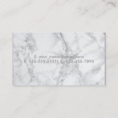Wit en grijs marmer en metallisch zilverontwerp visitekaartje (Achterkant)