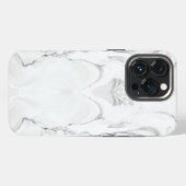 Wit en grijs marmer iPhone hoesje (Achterkant horizontaal)