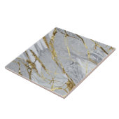 Wit en grijs marmer met gouden accenten tegeltje (Zijkant)