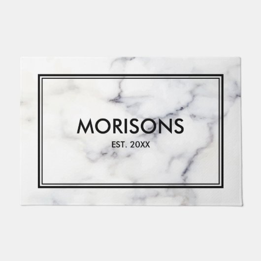 Wit en grijs marmer Stone textuur Deurmat (Voorkant)