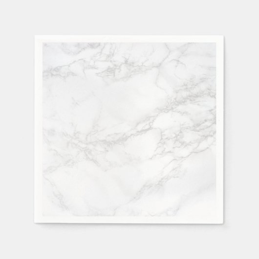 Wit en Grijs Marmeren Achtergrond Papieren servett Servet (Voorkant)