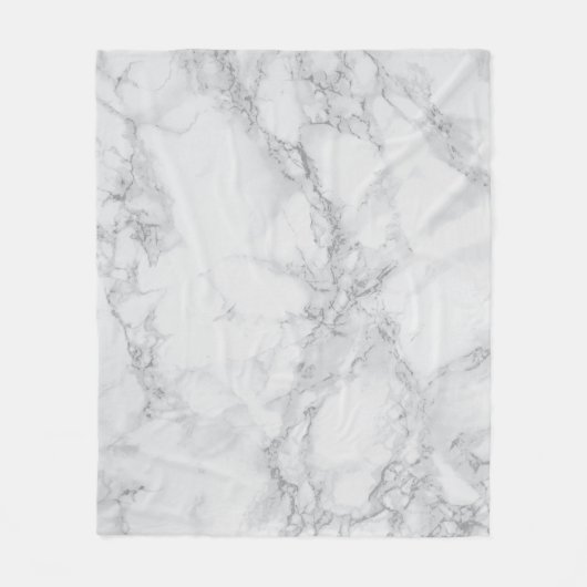 Wit en grijs marmerontwerp fleece deken (Voorkant)
