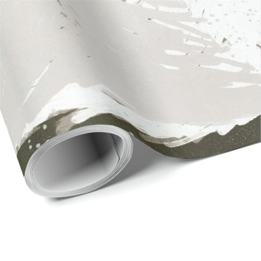 Wit en grijs met sneeuw bedekte pijnbomen Chalkboa Cadeaupapier (Rol Hoek)