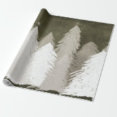Wit en grijs met sneeuw bedekte pijnbomen Chalkboa Cadeaupapier (Uitgerold)