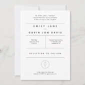 Wit en grijs Moderne Minimale Weddenschap Kaart (Voorkant)