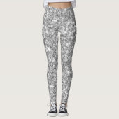 Wit en grijs mozaïek glitter leggings (Voorkant)