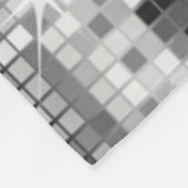 Wit en Grijs Retro Disco-Ball Glitter Monogram Fleece Deken (Hoek)