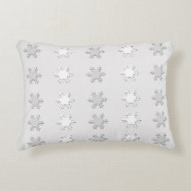 Wit en Grijs Sneeuwvlokken Accent Kussen
