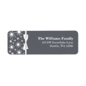 Wit en grijs Snowflakes Klonkeradres Etiket (Voorkant)