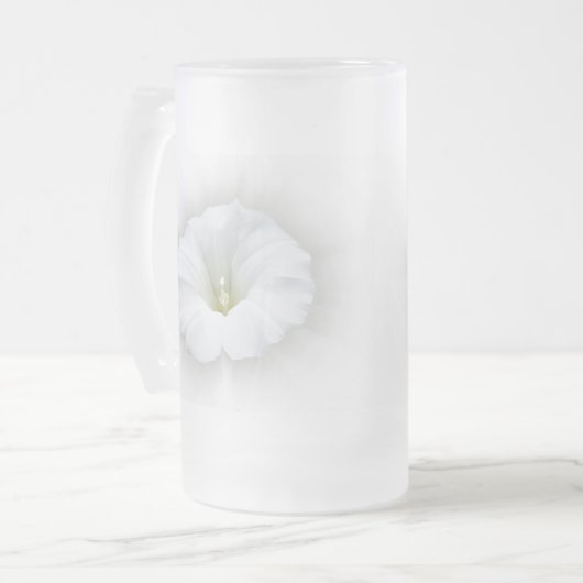 wit en grijze tinten matglas bierpul (Voorkant links)