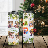 Wit en Groen 8 Fotosjabloon Kerstmis Thermosbeker
