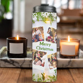 Wit en Groen 8 Fotosjabloon Kerstmis Thermosbeker