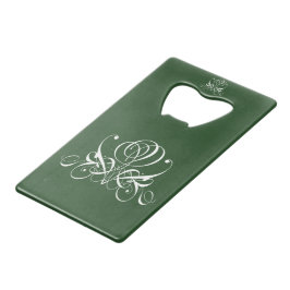 Wit en groen bloeien Roos Creditkaart Flessenopener