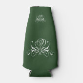 Wit en groen bloeien Roos Flesjeskoeler (Voorkant)