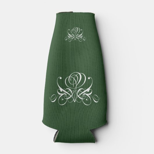 Wit en groen bloeien Roos Flesjeskoeler (Voorkant)