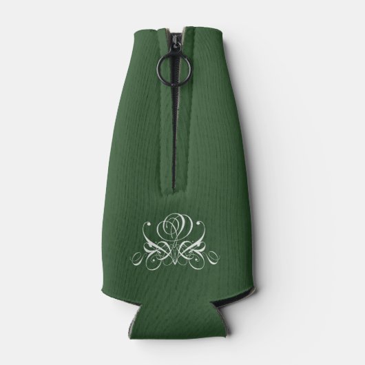 Wit en groen bloeien Roos Flesjeskoeler (Achterkant)